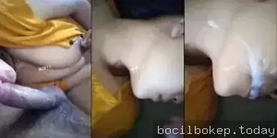 Sembur sperma penuh mulut cewek nakal sange berat